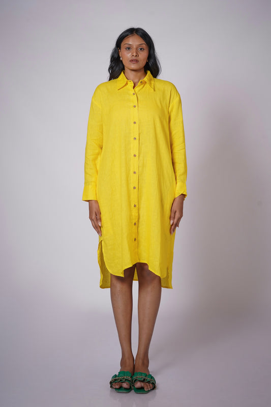 KANAK WOMEN'S LINEN SHIRT DRESS