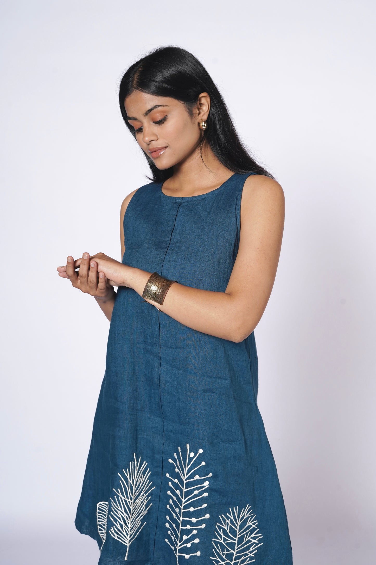 NEELHAR A-LINE LINEN DRESS