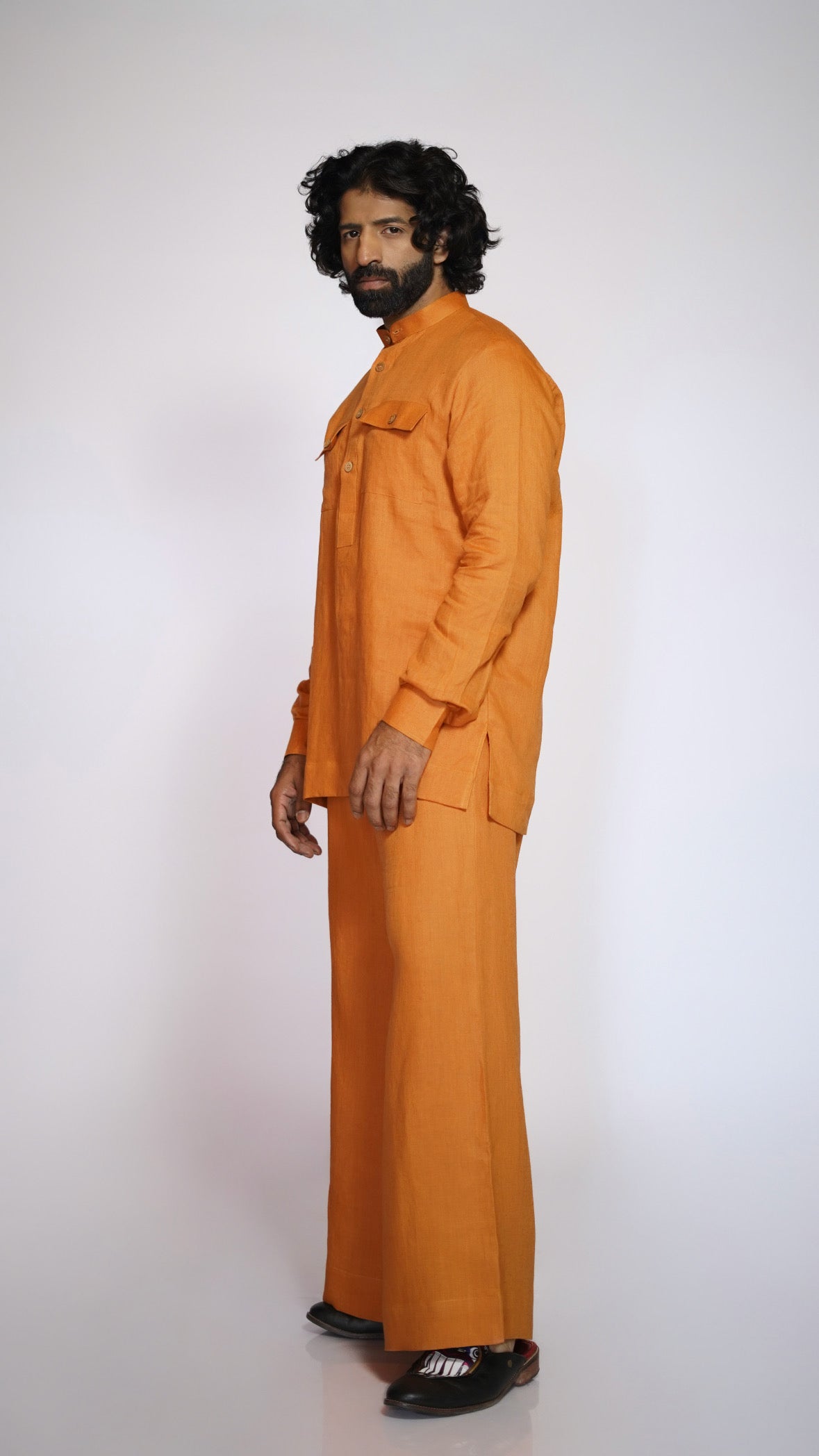 RAJTIMA LINEN MEN'S LONG KURTA SET