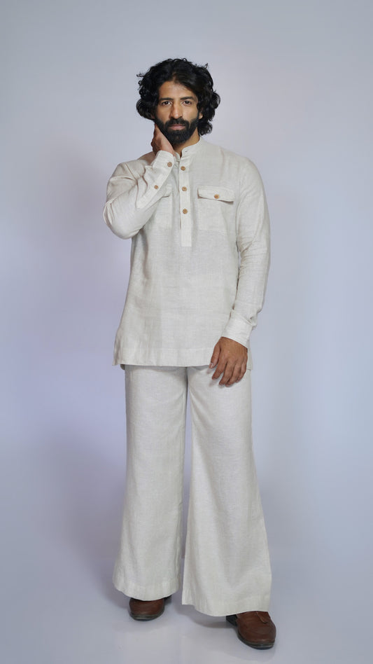 DHRITRI LINEN MEN'S LONG KURTA SET