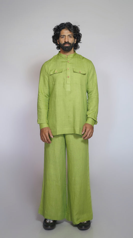KADAMB LINEN MEN'S LONG KURTA SET