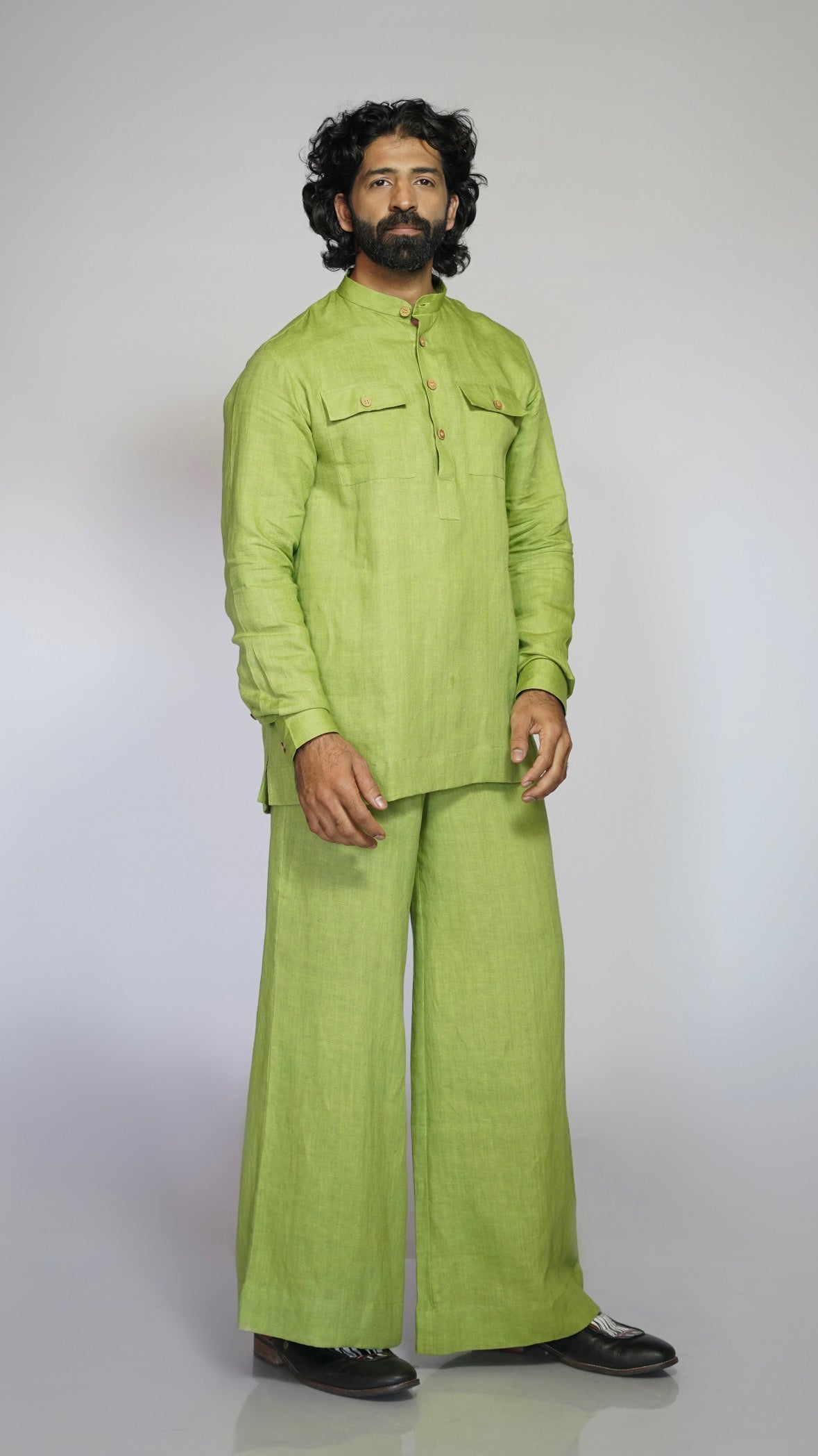 KADAMB LINEN MEN'S LONG KURTA SET