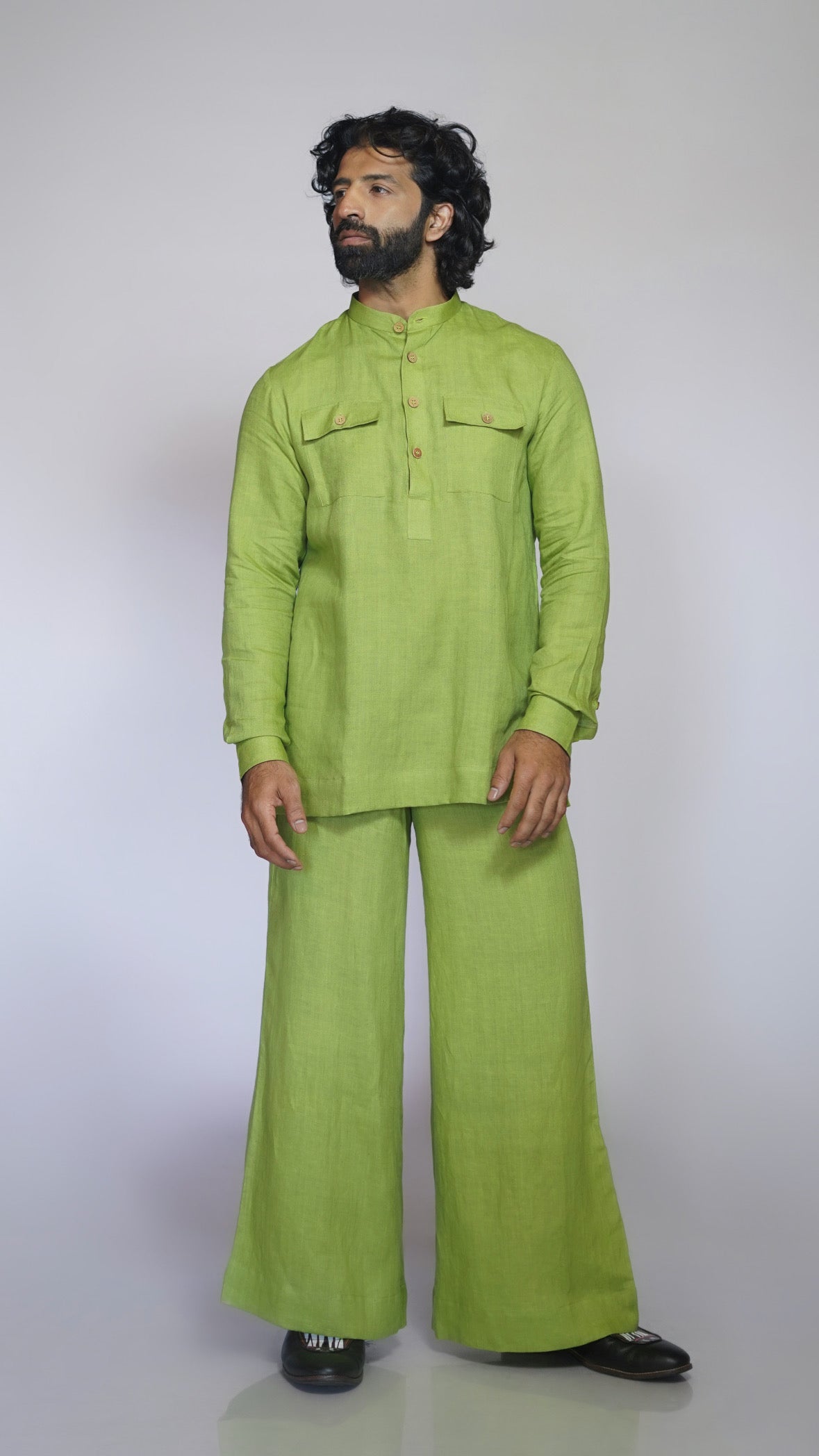 KADAMB LINEN MEN'S LONG KURTA SET