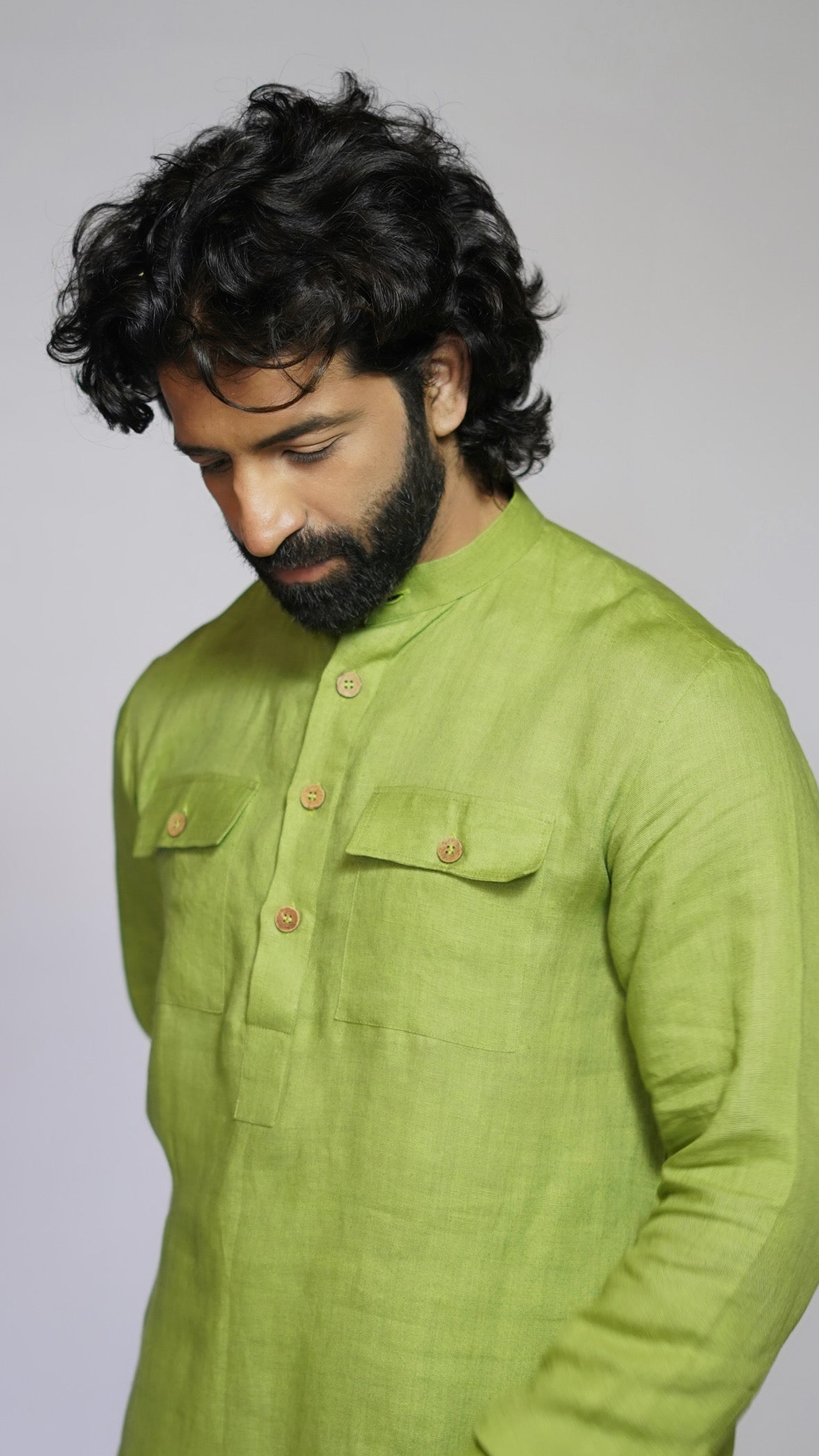 KADAMB LINEN MEN'S LONG KURTA SET
